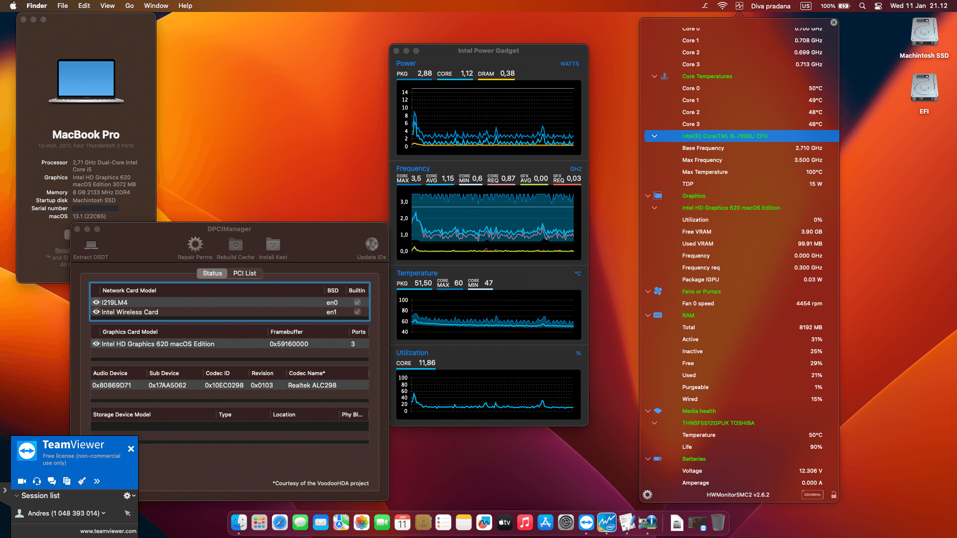 Lenovo Thinkpad X270 5th Dual Battery Touchscreen [KabyLake   Intel HD 620 + PS2 SMBUS]   OpenCore 1